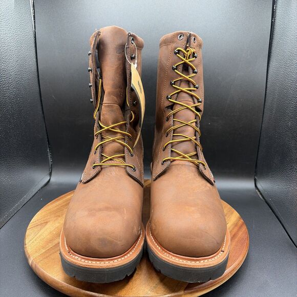 Red Wing 620 9” Mens Size 11.5 Logger Boots Waterproof Brown Soft Toe Work main image 5